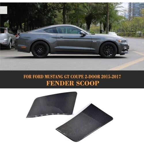 Carbon Fiber Rear trunk Panel Fender Scoops guard for Ford Mustang Coupe 2 Door 2015 2016 2017 2PCS