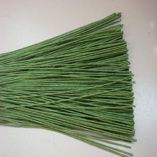 25pcs/lot Flower Stub Stems Paper Green Floral Tape Iron Wire Artificial Flower Stub Stems Craft Decor Soap Holding Flowers Stem