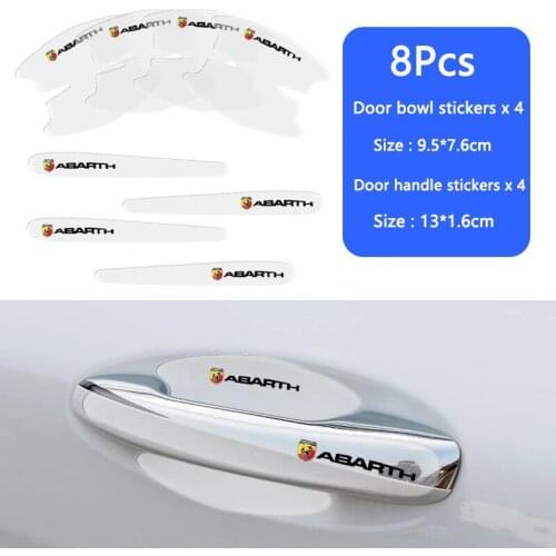 4Pcs Invisible Car Door Bowl Handle Protector Stickers For Fiat 500 Grande Punto Abarth Stilo Palio Bravo Doblo Auto Styling