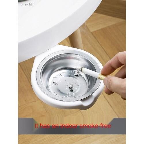 Anti-Flying Smoke Ashtray with Lid Office Living Room Simple Atmosphere Seamless Stickers Hanging Rotating Hidden Ashtray