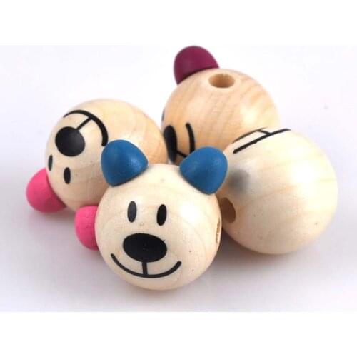 19x29mm 10pcs Cute Kids Wood Beads 3D Bear cute Spacer Loose beads Fit kids Handmake DIY Accessory MT0607