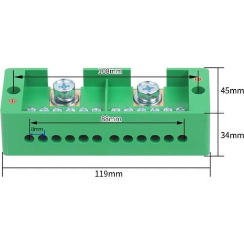 Household Distribution Box Terminal Junction Case Single Phase 2-IN 4/6/8/12-OUT Wire Terminal Box