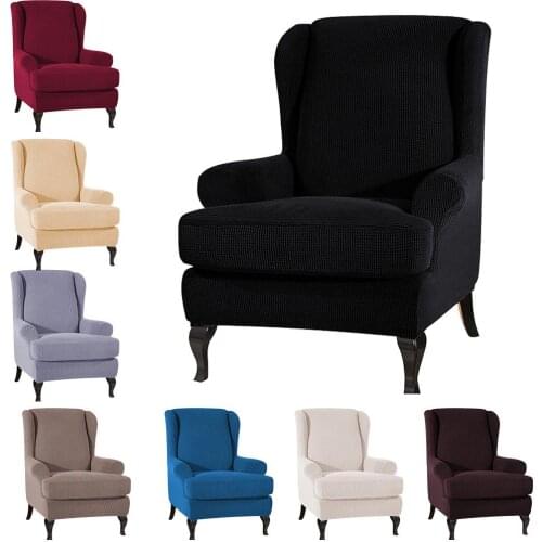 Waterproof Sloping Arm King Back Chair Cover Elastic Armchair Wingback Wing Sofa Back Chair Cover Stretch Protector SlipCover
