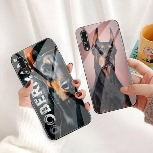 Animal Dachshund Doberman dog Phone Case Tempered Glass For Huawei P30 P20 P10 lite honor 7A 8X 9 10 mate 20 Pro