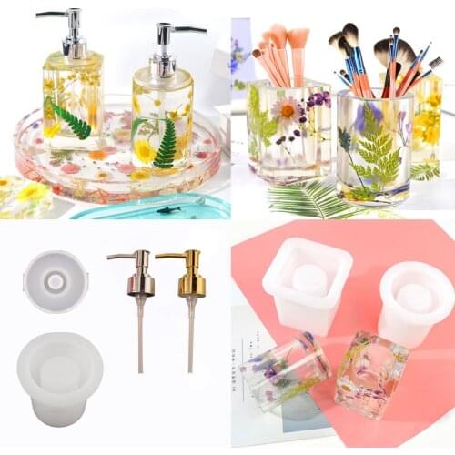 DIY Crystal Silicone Mold Perfume Bottle Hand Sanitizer Bottle Mold Home Decoration Storage Tank Mirror Silicone Mold For Resin
