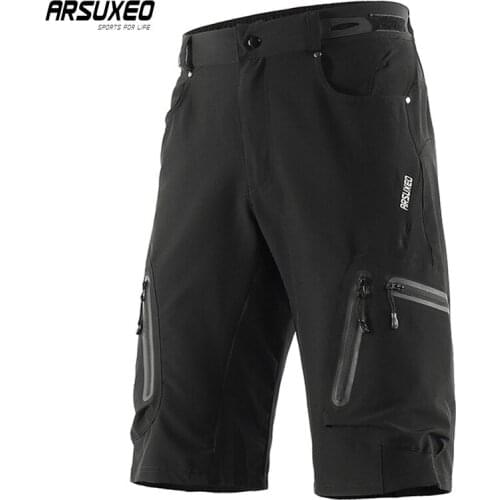 ARSUXEO Breathable Quick Dry Bicycle Shorts Outdoor Sports Cycling Shorts Man Anti-sweat Mountain Bike Shorts Road Bike Short