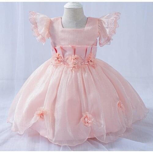 2021 Newborn Pageant 1st Birthday Dress For Baby Girl Clothes Baptism Princess Dress Flower Party And Wedding Dresses Elegant