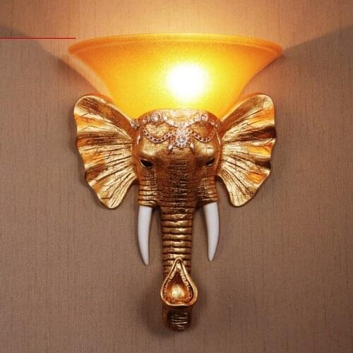 European elephant wall lamp creative personality retro mascot corridor stairs bar KTV hotel project wall lamp