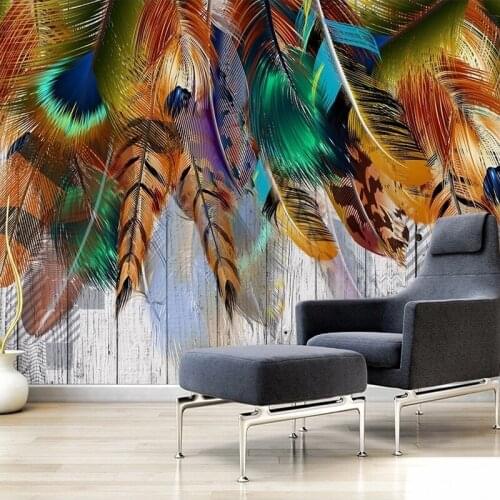 Custom 3D Photo Wallpaper For Bedroom Walls Modern Colorful Feathers Art Wall Painting Living Room TV Background Mural Wallpaper