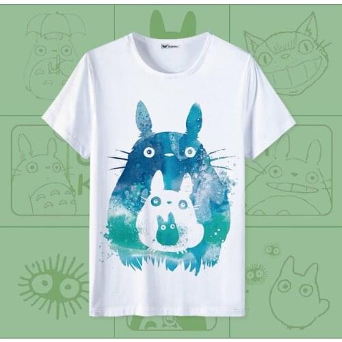 Totoro T-shirt Hayao Miyazakis Animated Cartoons Cartoon Top Surrounding 2D World T-shirt Clothes Short Sleeve anime shirt
