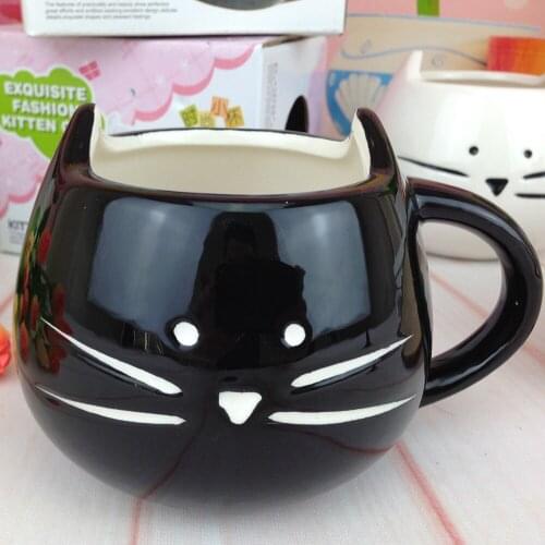 Homies Ceramic Creative black Cat Animal Milk Mug,Office coffee tea cup,Cute Coffee Porcelain Tea Cup Nice Gifts Free Shipping
