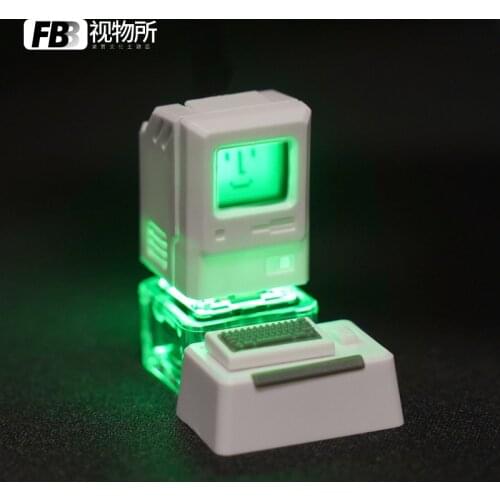 Magnetic Apple Macintosh MAC personalized translucent mechanical keyboard keycaps single resin keycap compatible with cherry sha