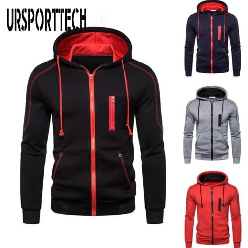 2019 New Arrival Autumn Winter Mens Hoodies Casual Hip Hop Streetwear Mens Zipper Hooded Fleece Hoodie Cardigan Male Jacket Coat