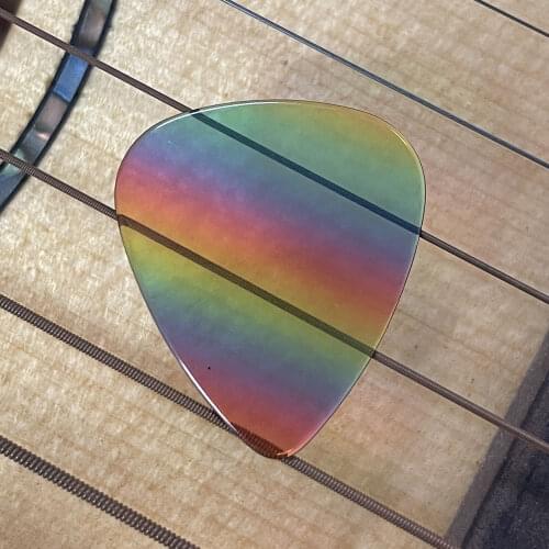 Lots of 100 pcs Rainbow Transparent Medium 0.71mm Celluloid Guitar Picks Plectrums
