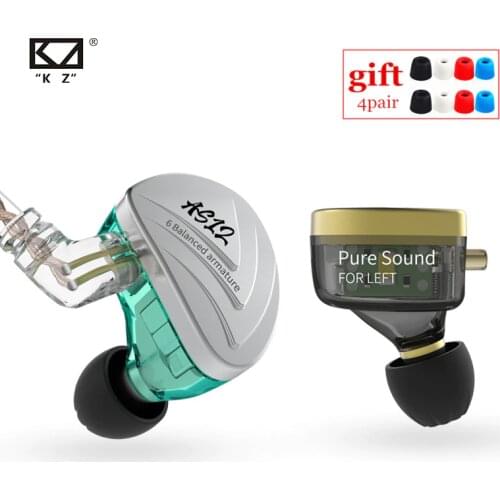 KZ AS12 12BA Balanced Armature Drives In Earphones HIFI Sport Monitor Headset Noise Cancelling Earbuds earphones AS16 AS10 ZSX