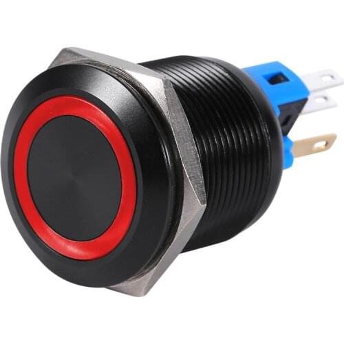 New 22mm LED Button Switch 12V Waterproof Self-Locking Latching Push Button Switch White LED LED Button Switches Dropshipping