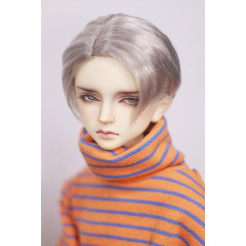 BJD doll wig suitable for 1-3 1-4 1-6 size side milk silk short hair doll accessories