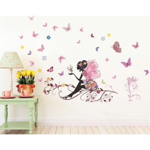 Romantic flower fairy fairies Dancing girls gift wall stickers home decor living room bedroom decor room decoration wall decor