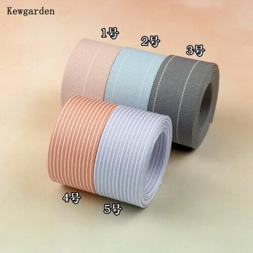 Kewgarden DIY Bow tie Sewing Accessories Handmade Tape Webbing Stripe Dot Layering Cloth Fabric Ribbon 1" 2" 50 25 10mm 10 Meter