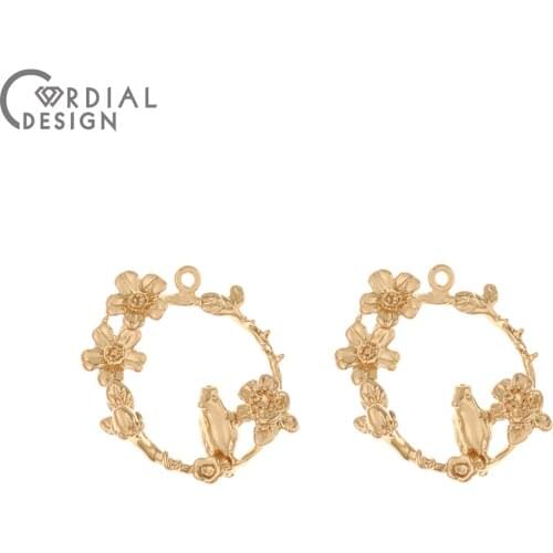 Cordial Design 50Pcs 20*21M Jewelry Accessories/Charms/Flower Shape/Copper/Hand Made/Earrings Findings & Components/DIY Pendant