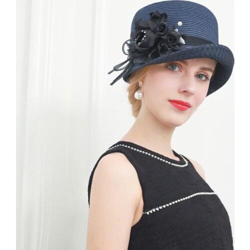 Lady New Straw Sun Hat Female Flowers Sun Cap Girls Straw Hat Sunshade Raffia Travel Beach Cap Leisure Sunscreen Hats B-8897