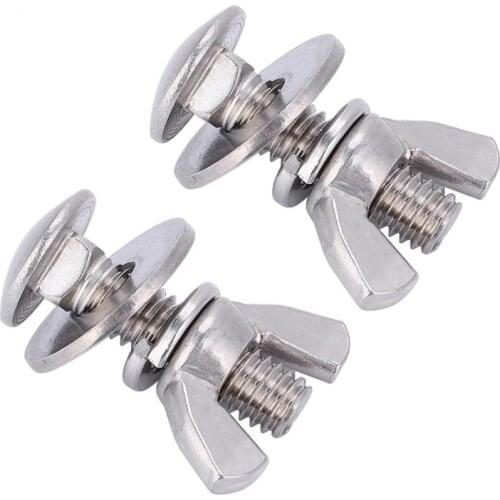 2Pcs Stainless Steel Diving Screws Bolts Wing Nuts with 4 Washers Underwater Tech Diving Gear Equipment