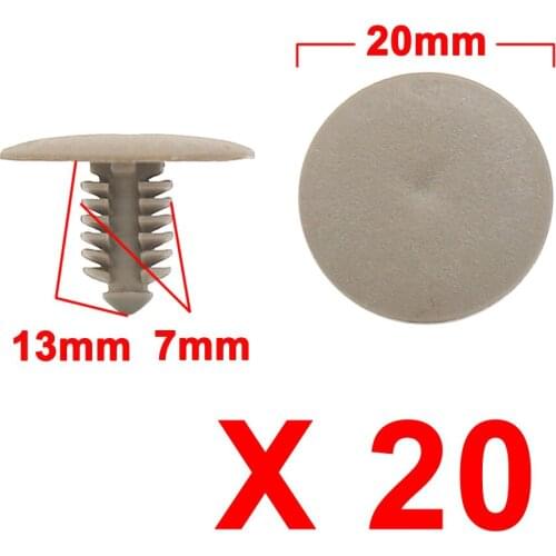 X Autohaux 20 Pcs 7Mm Plastic Automobile Car Push Fastener Rivets Clips Deep Gray