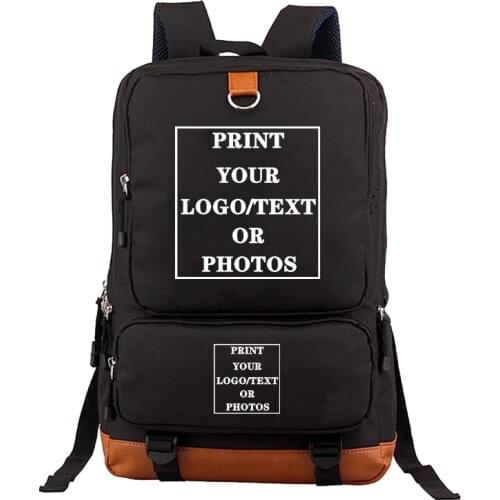 Customize Your Logo Name Image Women Men Backpack School Bags for Teenagers Girls Harajuku Custom Backpacks Female Rucksack