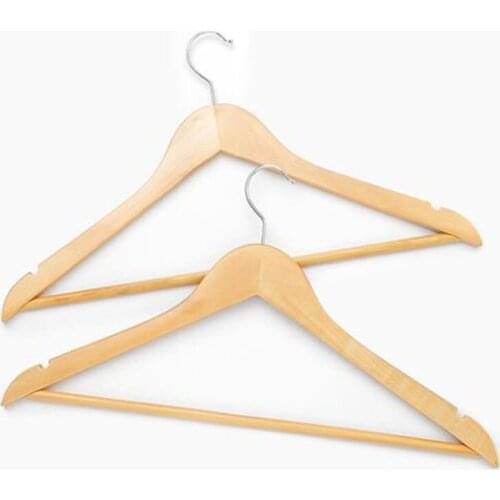 45cm 10 pcs/lot Vintga Solid Wood Hangers Non-slip Wooden Hanger for Pants Coat for Men Women Adult and Kids