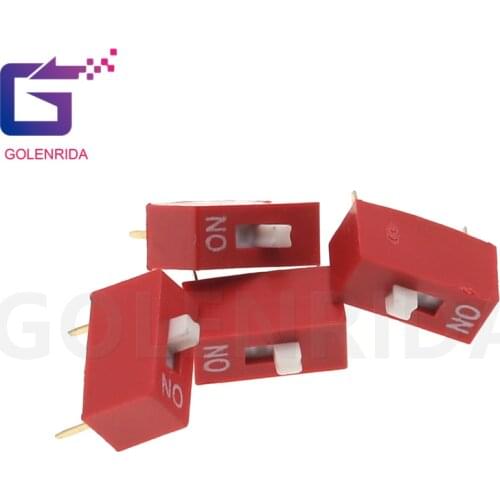 10PCS Slide Type Switch Module 1 Bit 2.54mm 1 Position Way DIP Red Pitch NEW