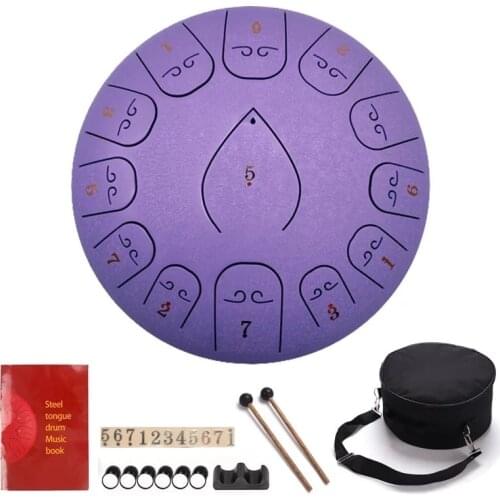 12 Inches Steel Tongue Drum 13 Notes Worry Free Healing Drum For Meditation and Therapy Handpan Drum Pack Drumsticks