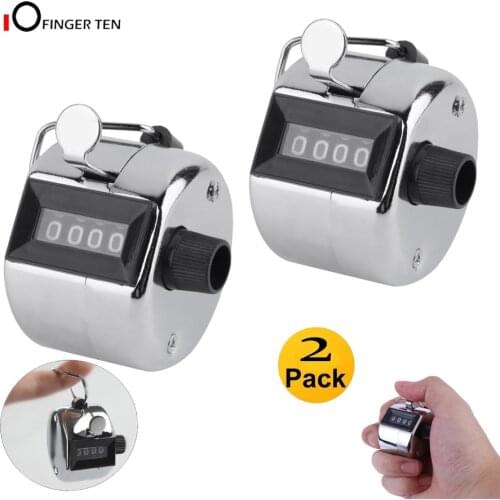 2 Pcs Metal Hand Tally Counter 4-Digit Tally Counters Mechanical Palm Clicker Number Count for Sports