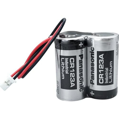 2PACK/LOT Panasonic CR123A 2CR17335A MR-BAT6V1SET 6V 1400mah Battery Industrial Lithium PLC Batteries with Plug for Video Camera