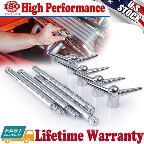 4pcs Chrome Valve Rocker Cover Hold Down Wing Nuts Bolts Studs For Ford Chevy V8