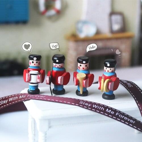 4pcs/set Miniature dollhouse drum puppet toy for 1/12 doll or doll house furniture decoration accessories