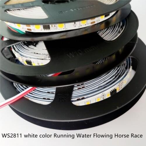 New 5M DC12V WS2811 5050 60LEDS/M 3825 126LEDS/M Single Color White /Warm White Running Water Flowing Horse Race LED Strip Light