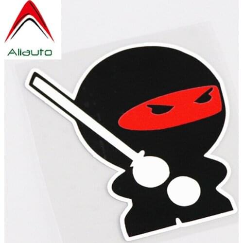 Aliauto Cartoon Car Sticker Fun Ninja Auto Styling PVC Decal Cover Scratches for Motorcycle Mitsubishi Chevrolet Smart,11cm*10cm