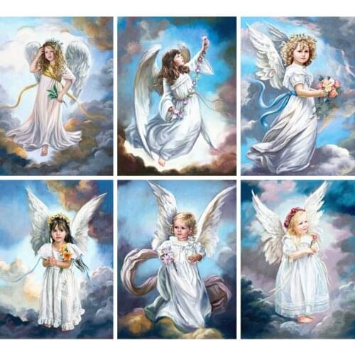 5D Diamond Painting Angle Baby Girl Diamond Embroidery Portrait Handmade Rhinestones Gift Home Decor Needlework Cross Stitch