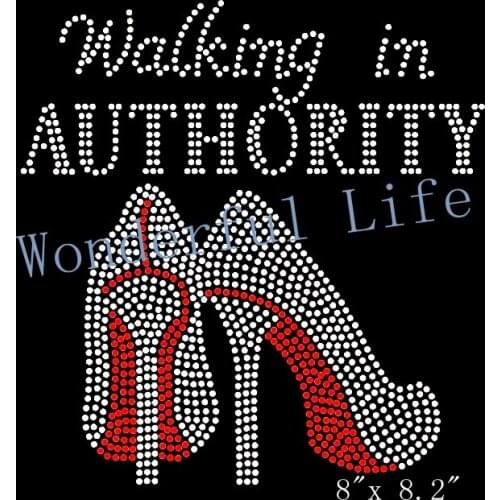 Free shipping Walking in Authority Heels Stiletto Rhinestone Transfer