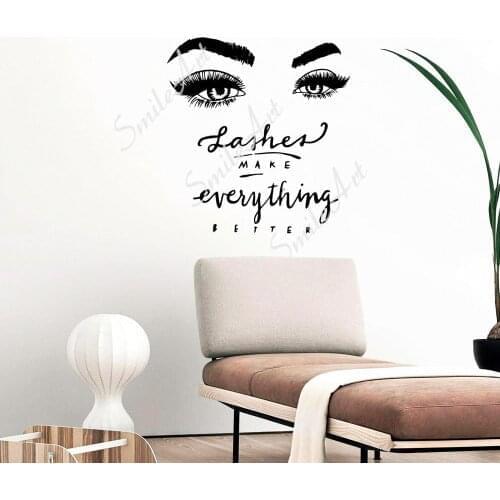 Free shipping Eyelash Vinyl Kitchen Wall Stickers Wallpaper For Bedroom Decoration Mural Custom
