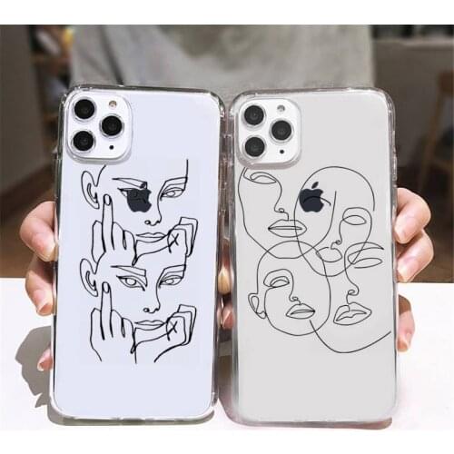Abstract art painting Phone Case Transparent soft For iphone 5 5s 5c se 6 6s 7 8 11 12 plus mini x xs xr pro max