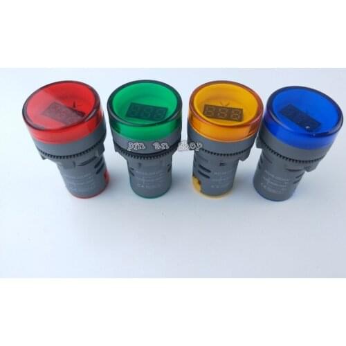22MM digital AC Voltmeter 60-500V red green yellow blue voltage meter AD16 Digital display Indicator lamp