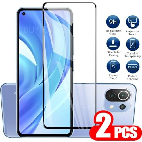 For Xiaomi 11 Lite 4G 5G 2PCS Screen Touch Glass Protector On For xiaomi 11 lite xiomi11 Lite Protector Screen Tempered Glass 9H