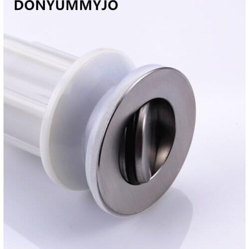 DONYUMMYJO 1pc Basin Drain Water Stainless Steel + Plastic Nut Half Steel Flap Plastic One-piece Basin Pop Up Floor Drain