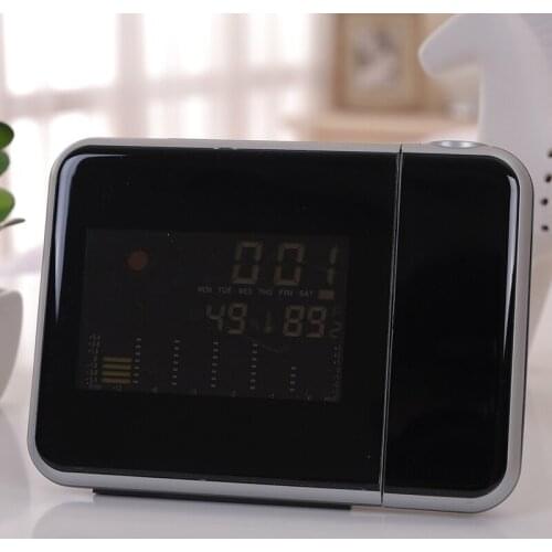 Electronic Clock with LED Display Screen Projection Weather Station Thermometer Temperature Humidity Monitor for People can CSV
