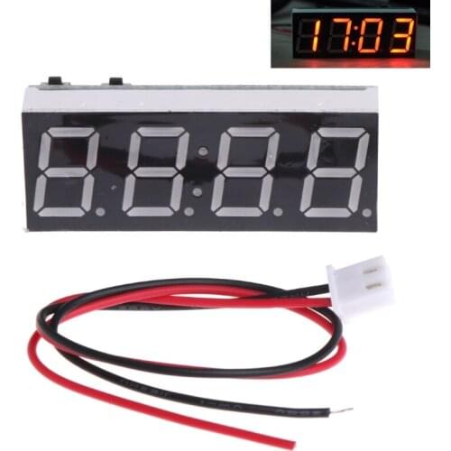 12V 5-24V Electronic Voltmeter Thermometer Clock for Car Auto LED Monitor Module