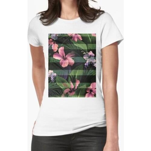 Tropical Stripe T-Shirt Print Top