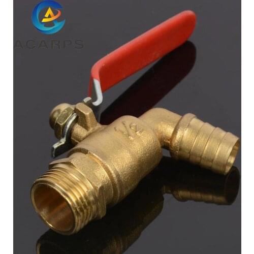 1/2" 3/4 " 1" Hot Water Brass Faucet Valve Boiler Faucet Elbow Tap Ball Valve With Handle
