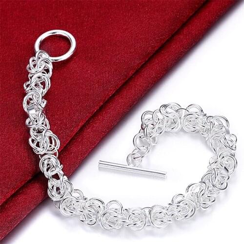 Hot Sale 925 Silver Chain Link Bracelets For Women Men Fashion Jewelry Gift Delicate Wedding Present Daily Accessories