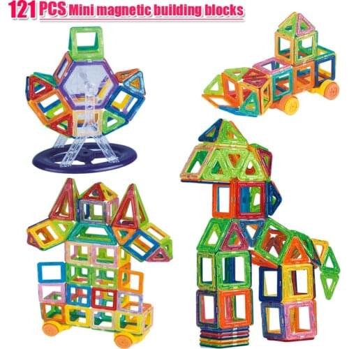 121pcs Mini Magnetic Building Blocks Magnetic Constructor Designer Set Model & Building Magnetic Blocks Educational Toy For kids